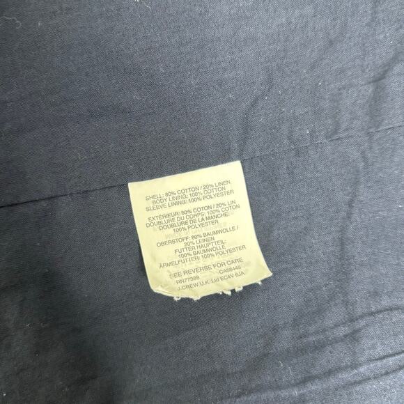 J.Crew Linen, Cotton Unstructured Shawl Collar Black Blazer 12 - Picture 4 of 10